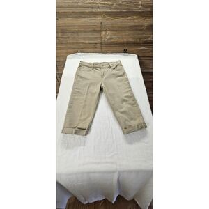 Levis Womens Khaki Tan Cropped Capri Pants Mid Rise Size 14